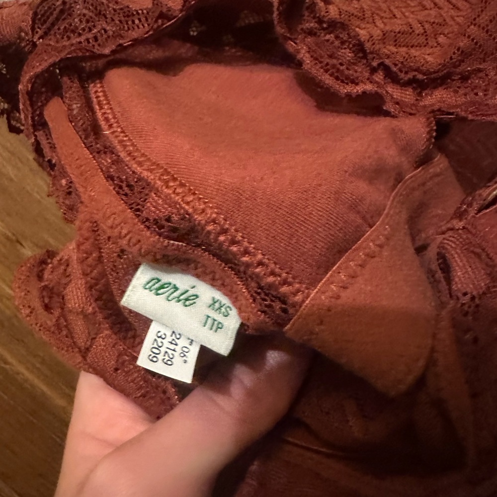 Aerie Lace Bralette in Deep Rust - Picture 3 of 3